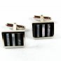 Sterling Silver Black Onyx Mother of Pearl Cufflinks By WEH 32216