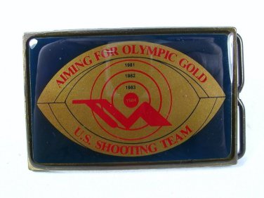 1984 USA Olympic Shooting Team Aiming For Gold Belt Buckle Unbranded 51016