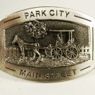 1987 Park City Utah Main Street Belt Buckle by Michael Ricker 11215 w Box