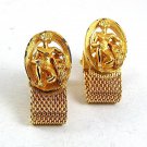 1970's Goldtone ZODIAC MIDAS AQUARIUS Wrap Around Cufflinks 111317