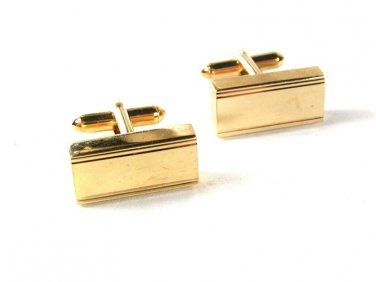 Goldtone Rectangular Cufflinks By S in A Shield 42616