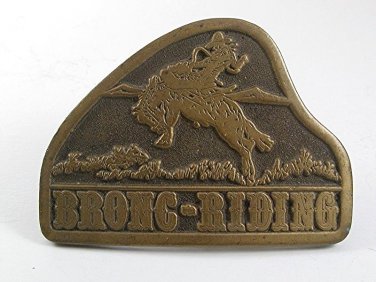 1976 Western Cowboy Rodeo BRONC RIDING Belt Buckle By DEZY 10217