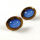 Vintage Gold Tone & Blue Cufflinks 111416