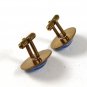 Vintage Gold Tone & Blue Cufflinks 111416