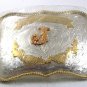 5 1/2" x 4" Mexican 2 Tone Initial J Alapca Slver Belt Buckle In Plastic 21317