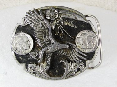 1995 American Eagle Buffalo Nickles Belt Buckle by Siskiyou 22516