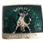 Vintage SCHLITZ Malt Liquour Enameled Belt Buckle 7617