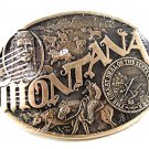 Vintage MONTANA Solid Brass Belt Buckle By ADM First Edition 121216 MINT IN PLAS