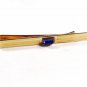 Dressy 1950's - 60's Goldtone & Blue Tie Clasp by KREMENTZ U.S.A. 101615