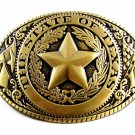 The State of Texas Brushed Goldtone w/ Black Belt Buckle Unbranded 5316