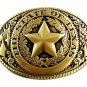 The State of Texas Brushed Goldtone w/ Black Belt Buckle Unbranded 5316