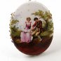 Vintage Silver Tone Porcelain Man Woman Violin Brooch / Pendant 121216