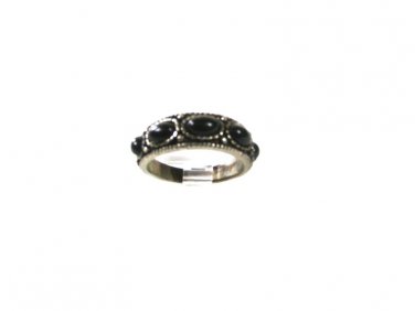 Vintage Southwest Sterling Silver Black Band Ring Sz 9 Unbranded 61016