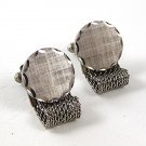 1970's Round Silver Tone Wrap Around Cufflinks 111216