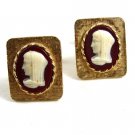 Vintage Marked Goldtone & Lady in White Cufflinks 10222013