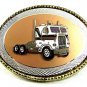 Vintage 18 Wheeler Truck Cab Enameled Belt Buckle 112717