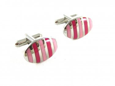 Silvertone Red & Pink Cufflinks 11062013