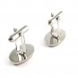 Silvertone Red & Pink Cufflinks 11062013