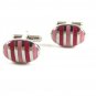 Silvertone Red & Pink Cufflinks 11062013