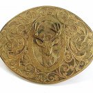 1986 Engraved Buck Deer Sunset Belt Buckle By WELDON E. LISTER 21317