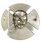 Silvertone Black Red Skull Eyes Mean Looking Belt Buckle 41017