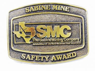 Texas Sabine Mine SMC Safety Award Brass Belt by CD HIT 121715