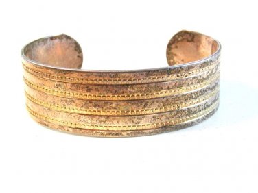 Vintage Tribal Sterling Silver Cuff Bracelet