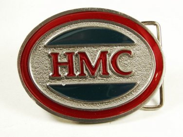 1970's HMC ? Construction ? Red Blue Belt Buckle by CD HIT Made In USA 101915