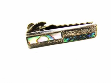 Mexican Taxco Sterling Silver Abalone Eagle Mark Tie Clasp by FRA 82015