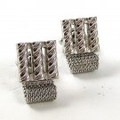 1970's Silver Tone Wrap Around Cufflinks 111216