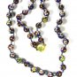 Chinese Dark Blue Red White Flower Bead Knotted Necklace 28" Unbranded 81915