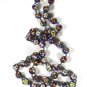 Chinese Dark Blue Red White Flower Bead Knotted Necklace 28" Unbranded 81915