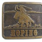 1976 Western Cowboy Rodeo ROPING Belt Buckle By DEZY 10217