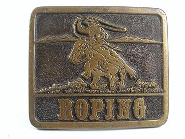 1976 Western Cowboy Rodeo ROPING Belt Buckle By DEZY 10217