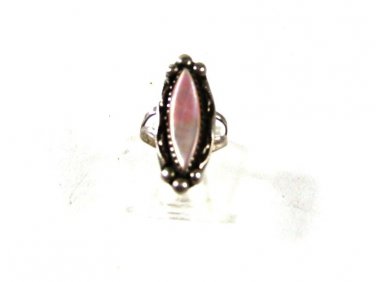Native American Sterling Silver Pink Mother Pearl Ring Sz 6 Unbranded 53116