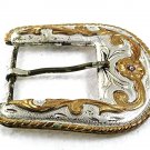 Large Vintage Silvertone & Goldtone Ranger Belt Buckle 71217