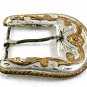 Large Vintage Silvertone & Goldtone Ranger Belt Buckle 71217