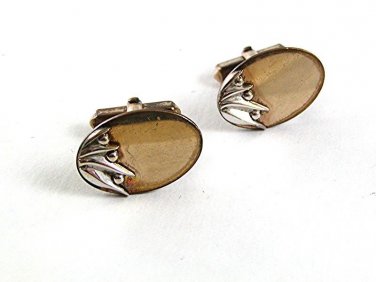 Vintage 1/20th 12Kt Gold Filled Silvertone Cufflinks By SWANK 91317