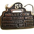 1979 5 Cent Insert Coin Unzip Shake Well Belt Buckle By GABCo USA 121417
