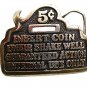 1979 5 Cent Insert Coin Unzip Shake Well Belt Buckle By GABCo USA 121417