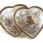 Sterling Plate 2 Hearts Initial A Belt Buckle By MONTANA SILVERSMITHS 13017