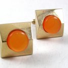 Vintage Goldtone & Orange Cufflinks 121317