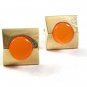 Vintage Goldtone & Orange Cufflinks 121317