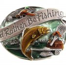 1985 I'd Rather Be Fishing Belt Buckle by Siskiyou 101817