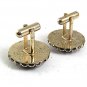 Vintage 1970's Silvertone & Blue GEMINI The Twins Nudes Cufflinks 102317