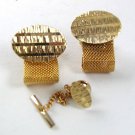 1970's Goldtone Wrap Around Cufflinks & Matching Tie Tac 61217