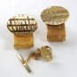1970's Goldtone Wrap Around Cufflinks & Matching Tie Tac 61217