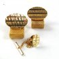 1970's Goldtone Wrap Around Cufflinks & Matching Tie Tac 61217