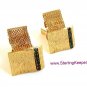 Vintage 1970's Gold Tone & Green CZs Wrap Around Cufflinks