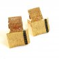 Vintage 1970's Gold Tone & Green CZs Wrap Around Cufflinks